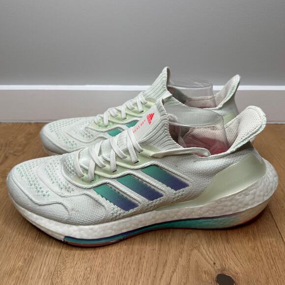 Adidas Women's Ultra Boost 22 Heat.RDY White Iridescent Running Athletic Sneaker - Picture 1 of 11